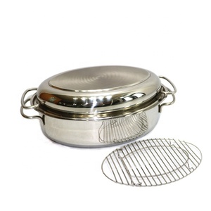 Oval de acero inoxidable tostador 8,5 Quart con rejilla de alambre y de inducción tapa - Product Image 1