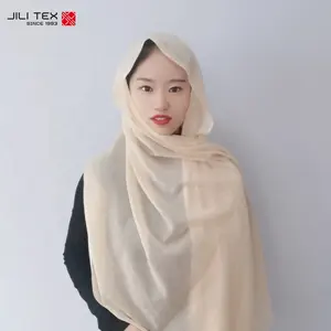 부드러운 일반 100% 폴리 에스터 lslamic 여성 귀여운 인쇄 스카프 솔리드 이슬람 Voile 코튼 스카프 염색 Hijab