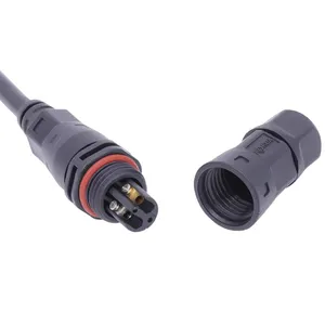 M15 Circular Connector Cable Rear Female Male Plug Wiring OEM IP67 Waterproof Plastic 2 3Pin