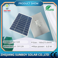 Nouveau panneau solaire en silicium polycristallin PERC laminé en verre de forme personnalisée 5V 6.0W 18% d'efficacité SUNBOY SOLAR