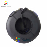 Tube à neige gonflable pour sports d'hiver, luge de ski d'extérieur, avec fond rigide en caoutchouc, housse en nylon et poignée, pour un plaisir intense
