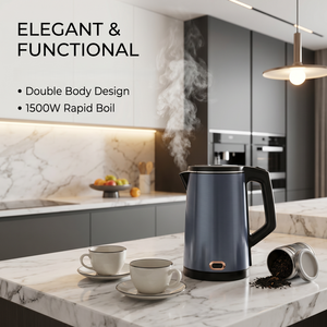 Bouilloire en acier inoxydable 2L 1500W, bouilloire à thé, rotation à 360 degrés, pour usage hôtelier, capacité de 2,0L pour les grandes familles et le thé - Product Image 3