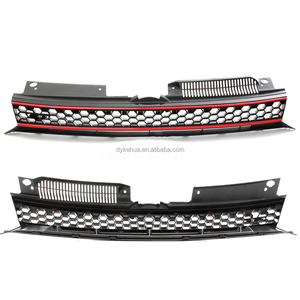 Nouvelle <span class=keywords><strong>calandre</strong></span> noire en nid d'abeille sans <span class=keywords><strong>logo</strong></span> pour <span class=keywords><strong>Volkswagen</strong></span> Golf GTI MK6 2009-2013, avant sans <span class=keywords><strong>logo</strong></span> - Product Image 1