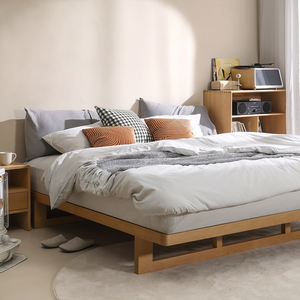 Cadre de <span class=keywords><strong>lit</strong></span> en <span class=keywords><strong>bois</strong></span> massif avec support revendeur OEM/ODM Mobilier de chambre à coucher minimaliste <span class=keywords><strong>Lit</strong></span> plateforme en <span class=keywords><strong>bois</strong></span> naturel Prix direct d'usine - Product Image 4