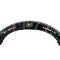 Volant de voiture personnalisé en cuir perforé et fibre de carbone avec affichage LED pour BMW E36 E46 E81 E87 E91 E92 E93 2005-2012