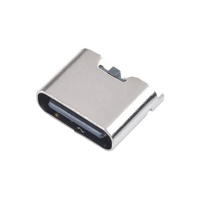 Connecteur femelle USB Type-C 2 broches, 3.0A, 100V AC, longueur 6,5 mm, montage vertical SMD