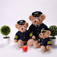 Ours en peluche de police en coton PP doux de haute qualité, Collection de jouets cadeaux animaux en peluche