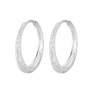 ต่างหูทรงกลมสีเงินสเตอร์ลิงแวววาวแบบเรียบง่ายสำหรับผู้หญิงต่างหูแบบ S925แนวแม่น้ำดาว - Product Image 1