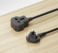 Adaptateur de prise standard britannique Yuchen, rallonge multiprise universelle, design carré, certifié CE ROHS, noir