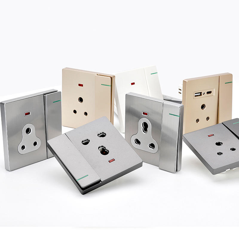 250V Modern Custom Indian Socket Wall Switches and Sockets Electrical