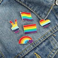 Épingles à drapeau arc-en-ciel LGBT Creative Heart Yeh Finger Enamel Pin Clothes Bag Lapel Gay Lesbian Pride Icon Badge Brooch Unisex Jewelry