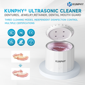 2024 nueva llegada Mini limpiador ultrasónico UV <span class=keywords><strong>Dental</strong></span> de alta frecuencia 48kHz aparatos para dentaduras postizas domésticas USB eléctrico para uso en exteriores - Product Image 4
