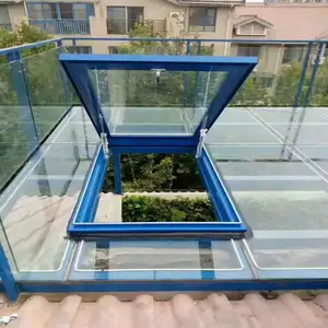 Original Design Aluminium Roof Glass window Top Open Aluminium Skylight Double Glazed Sky Light Windows