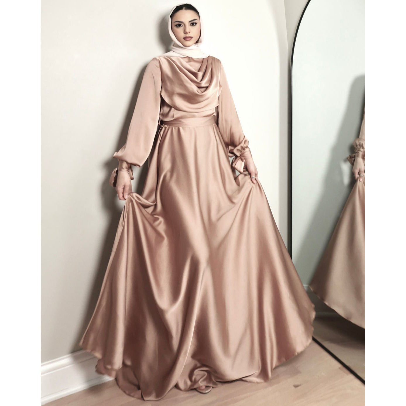 Elegant Muslim Bridesmaids Dresses Modest Long Sleeve 2025