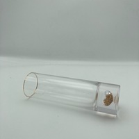 Gobelet en verre contemporain, 18 cm de haut, 5 cm de diamètre, à paroi simple, compatible lave-vaisselle et micro-ondes, idéal pour les hôtels et les cadeaux.
