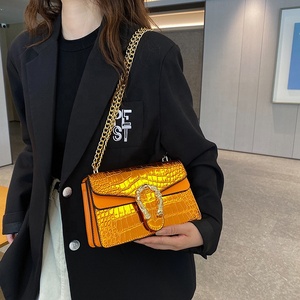 Nuovissima Borsa da Donna di Design alla Moda con Doppia Catena Metallica Tracolla per <span class=keywords><strong>Borse</strong></span> a Mano <span class=keywords><strong>Borse</strong></span> di Lusso in Pelle di Coccodrillo - Product Image 5