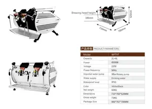 Máquina de café expresso comercial Itália 6L 8L grupo cabeça dupla barista máquina de café expresso