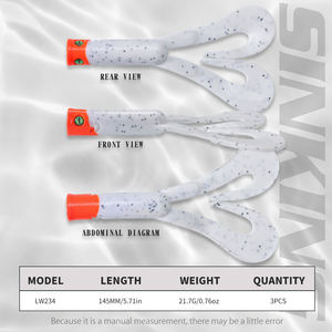 Señuelo de Pesca de Silicona Suave Hunthouse OEM al por Mayor, 3 Piezas/Lote, 145 mm, 21.7 g, Cola Doble Giratoria, para Pesca de Lucio, Lubina y Lucioperca - Product Image 2