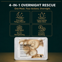 Masque en tissu hydratant, raffermissant et éclaircissant au lysat de ferment de Bifida 28g – Essence réparatrice éclat de nuit anti-âge – OEM Marque Privée