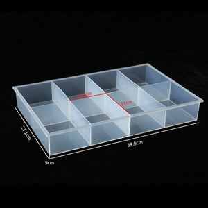 Nhà máy trực tiếp 8-lưới nhựa trong suốt hộp lưu trữ thiết kế hiện đại Hạt trang sức hiển thị trường hợp với cố định mà không cần che - Product Image 6