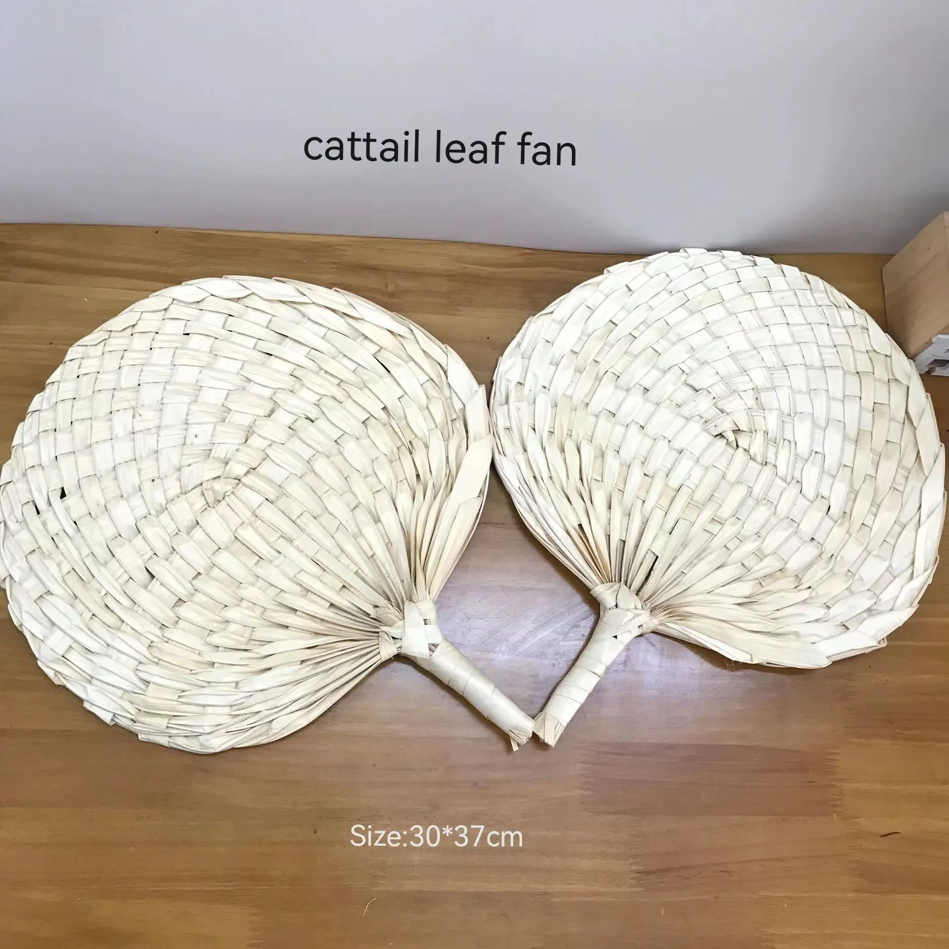 Cattail Leaf Fan Rétro Handwork Weave Straw Fan Summer Style Musa Basjoo Palm Woven Fan