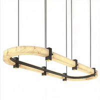 Plafonnier LED ovale moderne et minimaliste, luminaire décoratif pour la maison, lustre en albâtre Ra90 50000h, montage en surface, villa, restaurant