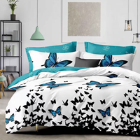 Ensemble de draps de lit 5 pièces couleur personnalisée, haute qualité, 1 drap-housse et 4 taies d'oreiller, emballé en cadeau