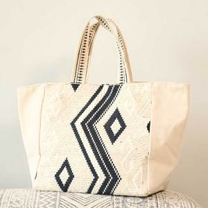 Sacs à bandoulière en toile de coton écologique Logo personnalisé Fourre-tout de plage matelassé d'été Sac à main fourre-tout de style créateur à quantité minimale de commande basse - Product Image 1