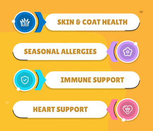 कुत्ते के शेडिंग और खुजली और दिल के समर्थन के लिए ओमेगा और विटामिन ई के साथ कुत्ते चबाने योग्य टैबलेट के लिए ओमेगा और विटामिन ई - Product Image 2