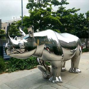 LL323 Venta al por Mayor de Estatuas de Animales Modernas de Lujo, Abstractas, en Acero Inoxidable 3D, Color Personalizado, Escultura Artística con Impresión Digital - Product Image 1