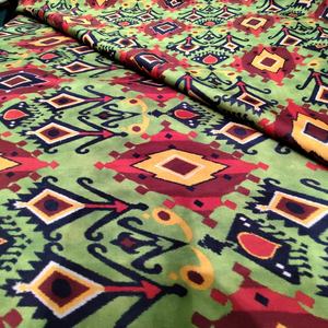 Green Poly <b>Raw</b> <b>Silk</b> Woven <b>Fabric</b> Breathable Quick-Dry Lightweight Exquisite Abstract Geometric Design Soft Smooth Material DIY - Product Image 4