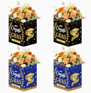 DAMAI Decoraciones para Fiestas de Graduación, Suministros de Embalaje Floral, Caja de Regalo Cuadrada con Gorro de Graduación Dorado para Graduación, Caja de Flores - Product Image 4