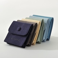 Pochette à bijoux en microfibre multicolore, artisanat délicat, fermeture à bouton pression, idéale pour les cadeaux haut de gamme, pour les bagues, petit emballage cadeau