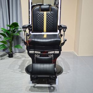 Chaise de barbier en métal, mobilier de salon, fauteuil de coiffure inclinable avec pompe hydraulique, Cadeira De Barbeiro, chaise de barbier vintage pour homme - Product Image 2