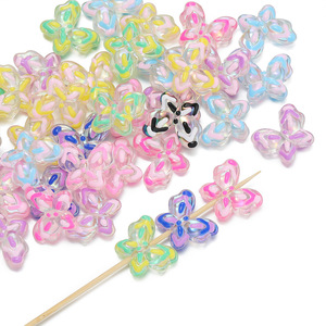 Acrylic Butterfly <b>Beads</b> Colorful <b>Loose</b> <b>Beads</b> For Bracelet Making DIY Jewelry Accessories 12mm Multicolor Acrylic <b>Beads</b> - Product Image 2