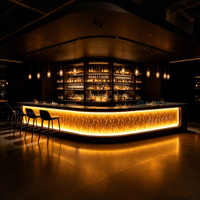 Comptoir de bar LED moderne très demandé pour restaurants, discothèques, bars à vin, bars à cocktails, design de bar de luxe pour hôtels et salons d'aéroports