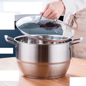 Casserole en acier inoxydable 1L compatible induction, double poignée, pour cuisinière - Product Image 2