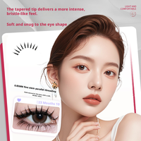 Lot de 5 paires de faux cils japonais à bande transparente, en faux vison, sans cruauté, à tige fine, faits à la main, doux et naturels, acceptés en gros