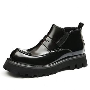 Zapatos de Cuero de Alta Calidad, Modernos y Elegantes, con Punta Cuadrada, Hechos con Cuero Genuino, Cordones, Antideslizantes, Ligeros, para Otoño - Product Image 2
