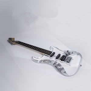 All'ingrosso OEM cristallo trasparente chitarra elettrica singola singola doppia chitarra elettrica acrilico Rock chitarra elettrica dal vivo - Product Image 3