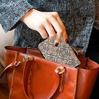 Porte-cartes d'identité en cuir PU avec fermeture éclair, motif Mandela bohème marocain, pochette à monnaie, portefeuille en cuir – Nouveauté promotionnelle