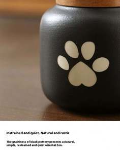 Urna Conmemorativa de Cerámica con Huella de Pata para Cenizas de Mascotas, Gatos y Perros, Urna de Cerámica Elegante para Recordar a las Mascotas Queridas - Product Image 2