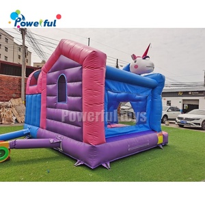 Expédié sous 7 jours 13ft licorne gonflable <span class=keywords><strong>parc</strong></span> à thème Bounce Commercial Jumping House Cartoon Cute lane Dual Slide - Product Image 4