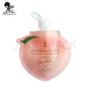 Recyclable Plastic Custom liquid detergent packing Pouch Bag With Flap suction nozzle