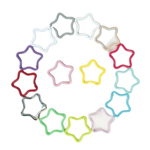 Mosquetón de Metal de Aleación de Zinc Impermeable Color Macaron, Gancho para Colgar en la Mochila con Forma de Estrella de Cinco Puntas, Estilo Caramelo, Joyería DIY - Product Image 2