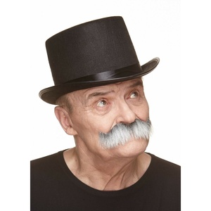 Moustache auto-adhésive gris de grand-père à bascule, faux cheveux de haute qualité - Product Image 5