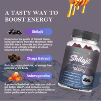 Complément alimentaire en gommes à l'extrait de Shilajit OEM, sans sucre, soutien immunitaire naturel, gommes à la Shilajit pour femmes