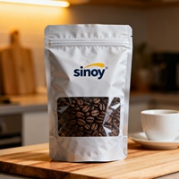 Kleine plastic koffiezakjes met ritssluiting en ventiel 50g 100g 250g Staande pouch, food grade, voor melk & dierenvoer, groothandel
