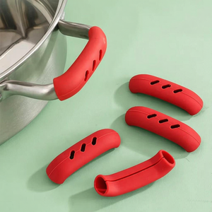Non Slip Rubber Pot Holders <b>Pan</b> Ear Clip <b>Cast</b> Iron Handles Grip Cover Heat Resistant Silicone Hot Handle - Product Image 1