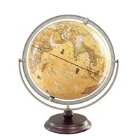 Globe terrestre antique vintage en bois, métal et plastique, grande taille 30 cm, multilingue, décoration de bureau à domicile, éducation